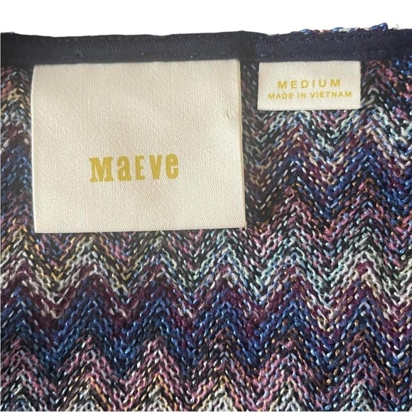 Maeve Anthropologie Westwater Knit Chevron Multi Color Drop Waist Dress - Picture 9 of 13